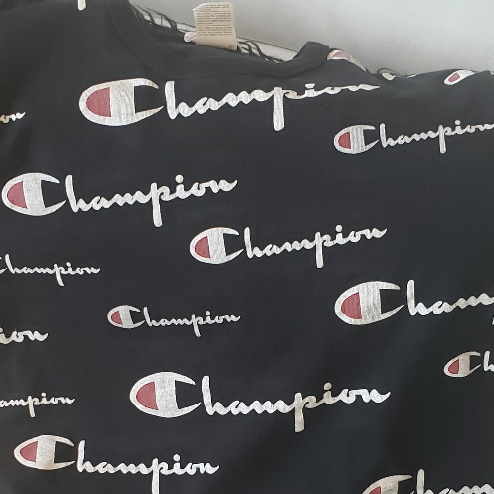 Black Multi Logo Champion Tee